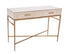 2 Drawer Console Table - Biscuit Shagreen With Glass Tops